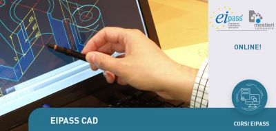 Immagine: Modalit&agrave; di erogazione EI-Card (&euro;158)
Acquistando l&rsquo;Ei-Card &rarr; una tessera identificativa grazie alla quale puoi&nbsp; accedere sulla piattaforma DIDASKO e trovare il materiale dedicato, studiare in autoapprendimento e in seguito sostenere l&rsquo;esame finale presso il nostro Ei- Center.
Modalit&agrave; di erogazione On Line (&euro;256)
Acquistando il Corso online e svolgendo il percorso in completa autonomia, da casa e in qualsiasi momento, accedendo su DIDASKO (fruibile h24, 7 giorni su 7) dove potrai trovare dispense, videolezioni e simulazioni all&rsquo;esame, da sostenere online.
&nbsp;
Breve descrizione del corso
La certificazione EIPASS CAD attesta il possesso delle competenze necessarie per utilizzare al meglio i sistemi CAD: favorisce la crescita professionale, incrementa la produttivit&agrave; e garantisce maggiore credibilit&agrave; nel mondo del lavoro.
Moduli d'esame

Impostazione del progetto, strumenti di modellazione e di editazione.
Oggetti parametrici e gli strumenti di disegno bidimensionali
Annotazioni e misurazioni con i relativi strumenti
Viste bidimensionali e tridimensionali
Rendering e impostazione del layout di stampa

Destinatari
La certificazione EIPASS CAD &egrave; lo strumento pi&ugrave; adatto per professionisti e tecnici che operano in ambiti in cui &egrave; necessario disegnare tecnicamente (ingegneri, architetti, geometri, periti, ecc.). ed &egrave; utilizzata da Studenti e Docenti anche di Istituti che non sono &ldquo;tecnici&rdquo;, perch&eacute; viene impiegato per stimolare e allenare l&rsquo;intelligenza dei discenti, in maniera che diventi sempre pi&ugrave; matematica e logica. Nel contesto scolastico, vale come Crediti Formativi e per l&rsquo;Alternanza Scuola Lavoro.
&nbsp;
Tipologia Titolo conseguito
Certificazione informatica EIPASS CAD valida a livello internazionale. Tale certificazione, potr&agrave; inoltre essere utilizzata per acquisire punteggio in concorsi pubblici e graduatorie.
Sede&nbsp;
Online
Informazioni
Mestieri Campania, via S. Visco 24B/ Via Gandhi 16, Salerno Tel. 089 723744 Email formazione@mestiericampania.com&nbsp;www.mestiericampania.comaccreditamento regione campania n. 2691-2-1-s
&nbsp;