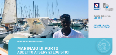 Immagine: Durata&nbsp;
600 ore
Costo
1200&euro;
Breve descrizione della figura professionale
Il marinaio di porto addetto ai servizi logistici opera nei porti turistici ed ha la responsabilit&agrave; di assistere i clienti diportisti nelle operazioni connesse all'ormeggio e nella fornitura dei servizi logistici portuali. Egli opera a salvaguardia della sicurezza della navigazione, delle strutture portuali e dell'ambiente, e cura la manutenzione e la sorveglianza, anche notturna, di tutte le strutture del porto, quali la banchina, gli spazi attrezzati per posti barca e relative strutture di attracco.
Si occupa inoltre della manutenzione e sorveglianza delle imbarcazioni di servizio e delle imbarcazioni destinate al noleggio, delle strutture di alaggio e varo, degli spazi attrezzati per il rimessaggio, dell'officina, dei magazzini ricambi dei distributori di carburante e d'acqua. Le manovre di ormeggio possono essere effettuate da terra o con l'ausilio del gommone, da solo o affiancato da altri operatori. Oltre ad assegnare il posto barca in base alle dimensioni del natante e ad attraccarlo al molo, egli procede all'allaccio della corrente elettrica al generatore. Manovra gommoni e/o imbarcazioni da diporto - posto il possesso della relativa patente nautica laddove necessaria - ed effettua piccoli lavori di riparazione sulle imbarcazioni ormeggiate nel porto turistico.
Breve descrizione del corso

Competenza in ligua inglese - 30 ore
Competenza digitale - 30 ore
Assistenza all'ormeggio e ai servizi logistici &ndash; 120 ore
Manutenzione delle strutture di approdo e dei natanti &ndash; 120 ore
Sorveglianza e pronto intervento sulle strutture del porto turistico -120 ore
Stage - 180 ore

Requisiti dei partecipanti
Possesso di titolo attestante l'assolvimento dell'obbligo di istruzione (fatto salvo coloro che abbiano compiuto 15 anni e dimostrino di aver frequentato la scuola dell'obbligo per almeno 9 anni indipendentemente dall'ordine e grado di scuola frequentato).per quanto riguarda coloro che hanno conseguito un titolo di studio all&rsquo;estero occorre presentare una dichiarazione di valore o un documento equipollente/corrispondente che attesti il livello del titolo medesimo. Per i cittadini stranieri &egrave; inoltre necessario il possesso di un attestato, riconosciuto a livello nazionale e internazionale, di conoscenza della lingua italiana ad un livello non inferiore all&rsquo;a2 del qcer (fatto salvo i cittadini stranieri che abbiano conseguito il diploma di scuola secondaria di primo grado o superiore presso un istituto scolastico appartenente al sistema italiano di istruzione).
Tipologia Titolo conseguito
A coloro che frequenteranno almeno l&rsquo;80% delle ore totali e che supereranno l&rsquo;esame finale verr&agrave; rilasciata la qualifica professionale. La presente qualificazione rispetta gli standard formativi stabiliti dal d.d. N. 49 del 18/03/2016 pubblicato sul burc n.23 del 11/04/2016 in ottemperanza al repertorio regionale dei titoli e delle qualificazioni professionali con dgr n. 314 del 28/06/2016; delibera regionale n. 808 01/2015; decreto dirigenziale n. 715 del 20/06/2018.
Sede&nbsp;
Salerno
Informazioni
Mestieri Campania, via S. Visco 24B/ Via Gandhi 16, Salerno Tel. 089 723744 Email formazione@mestiericampania.com&nbsp;www.mestiericampania.comaccreditamento regione campania n. 2691-2-1-s